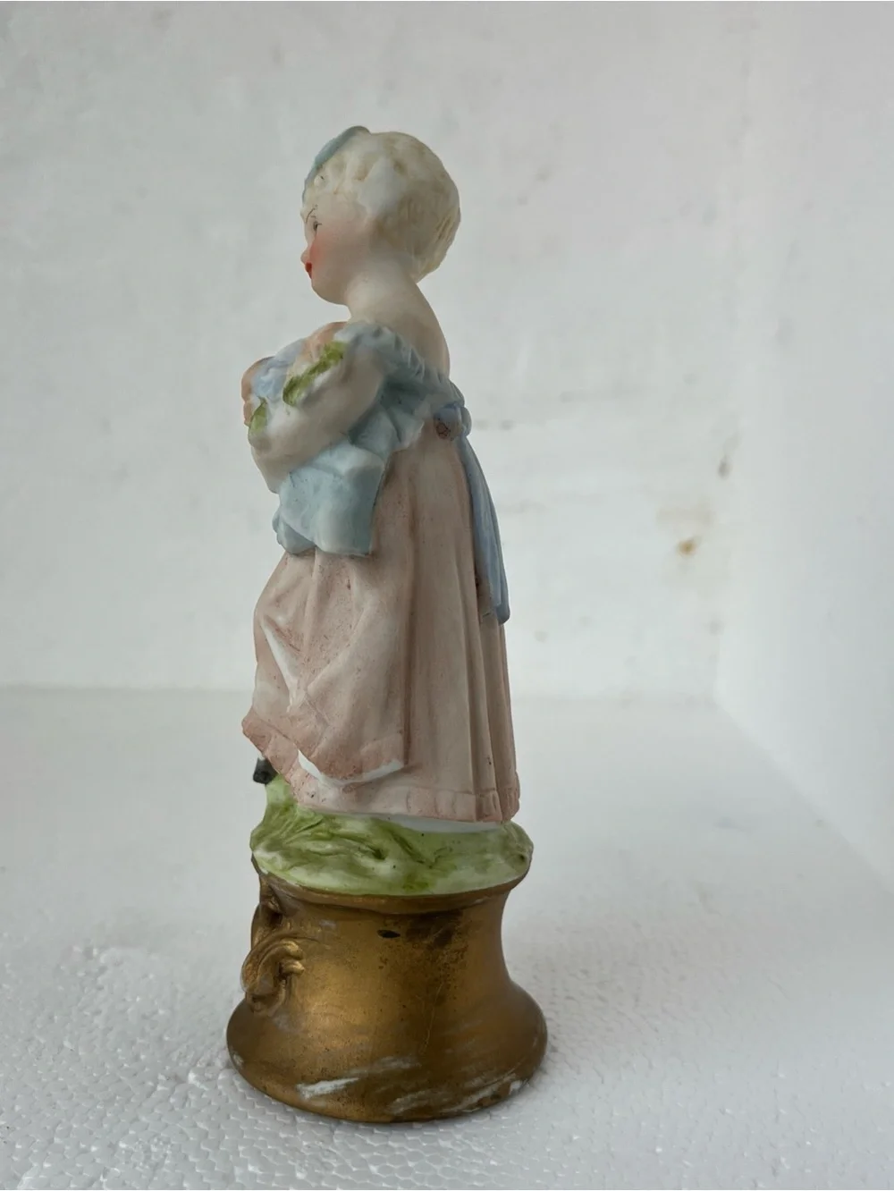 VTG Ardalt Lenwile China Porcelain Japan Girl Flower Bouquet Figurine #7858